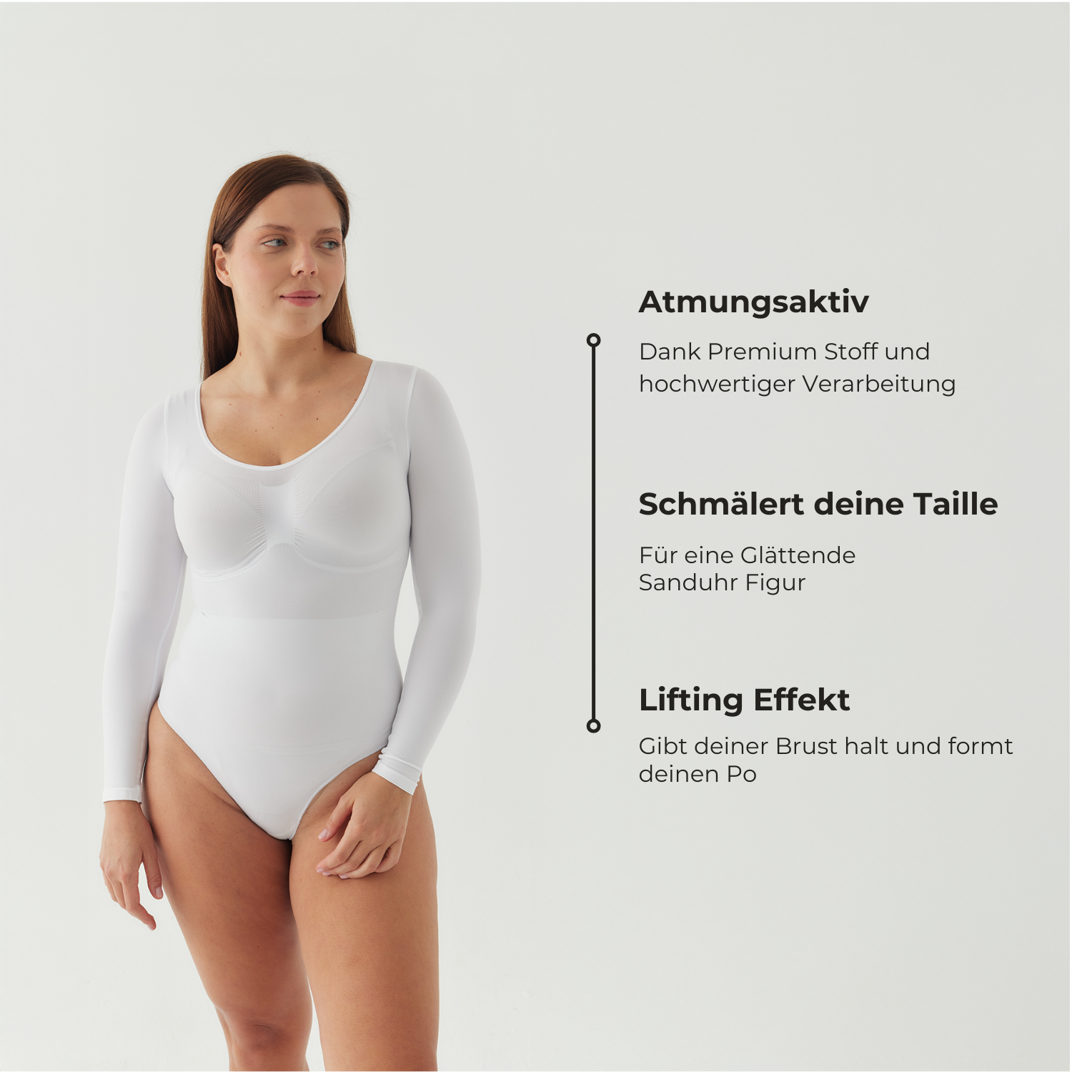 Body sculptant à manches longues