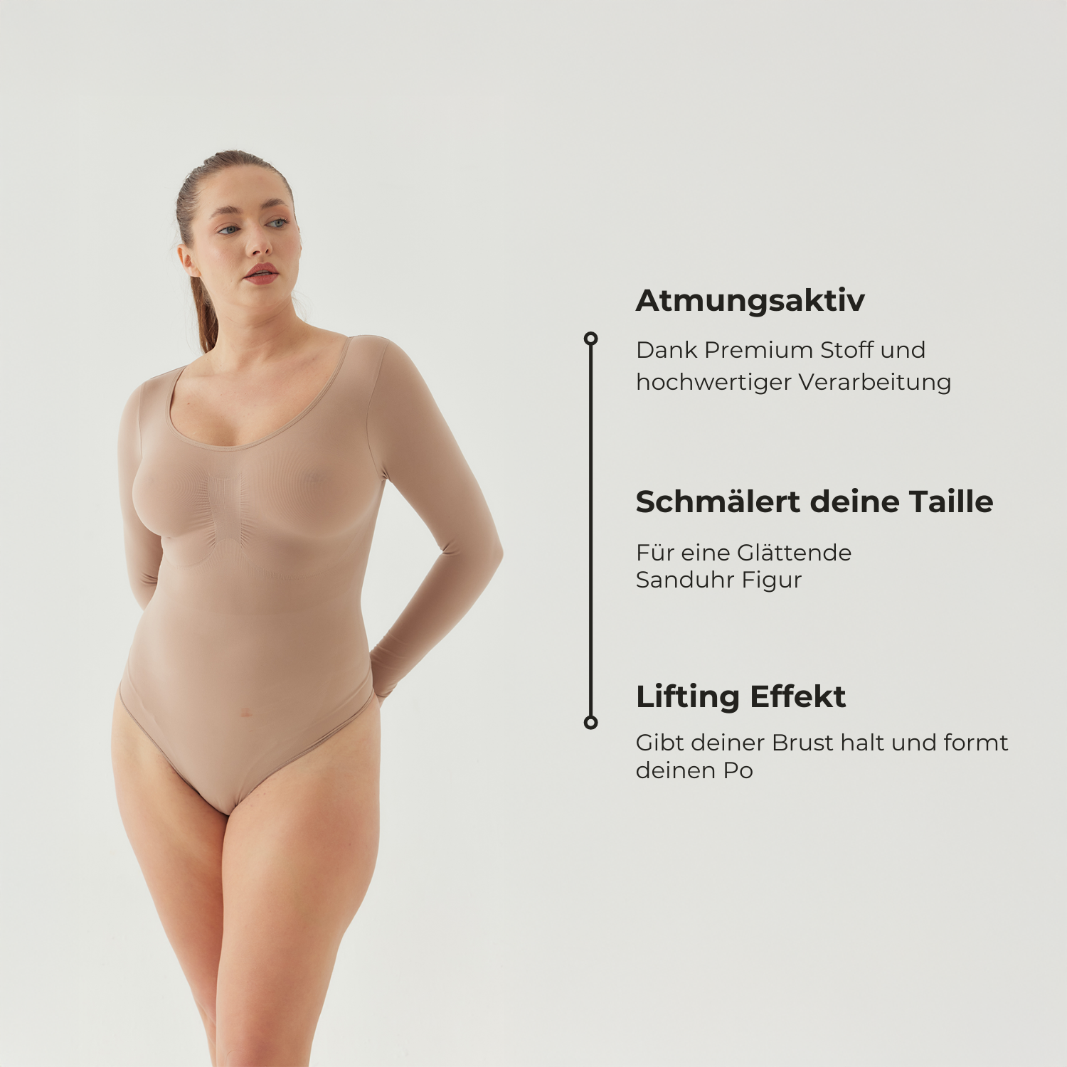Body sculptant à manches longues