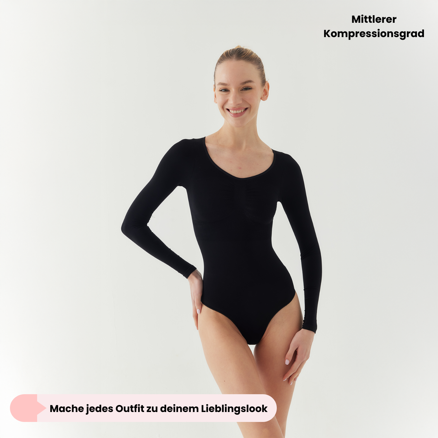 Bodysuit Sculpting Shapewear Longsleeve mit String