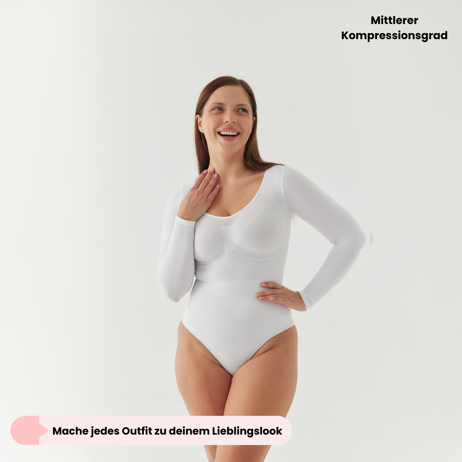 Bodysuit Sculpting Shapewear Longsleeve mit String