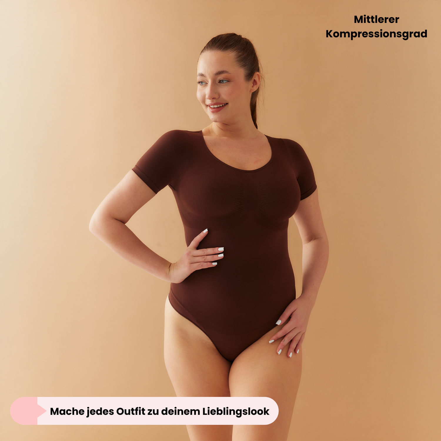 Bodysuit Sculpting Shapewear T-Shirt mit String