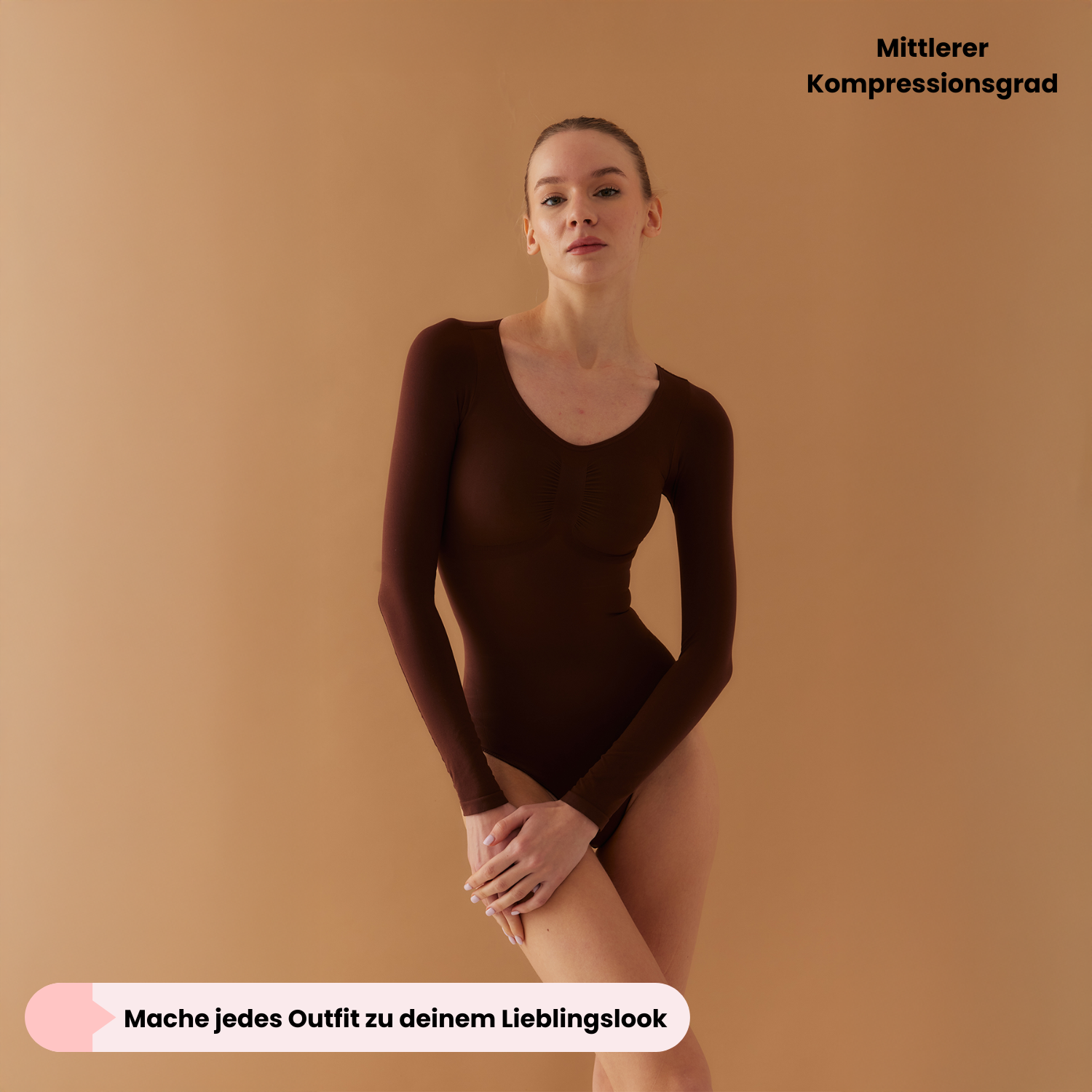 Body sculptant à manches longues