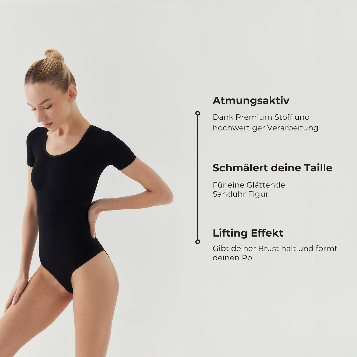 Bodysuit Sculpting Shapewear T-Shirt mit String