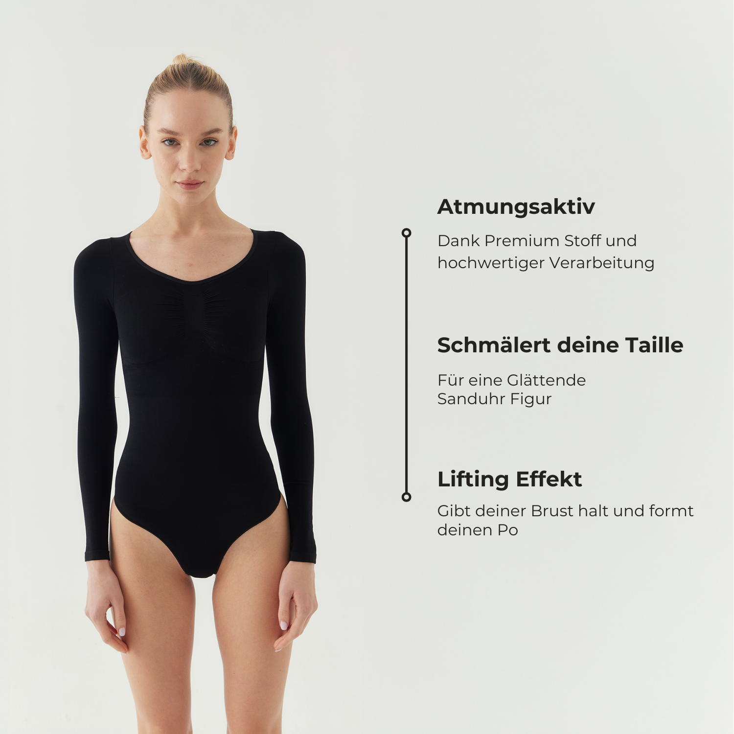 Body sculptant à manches longues